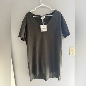 Something Somewhere Womens T Shirt Dress SZ M/L Olive Green New Mini 100% Cotton